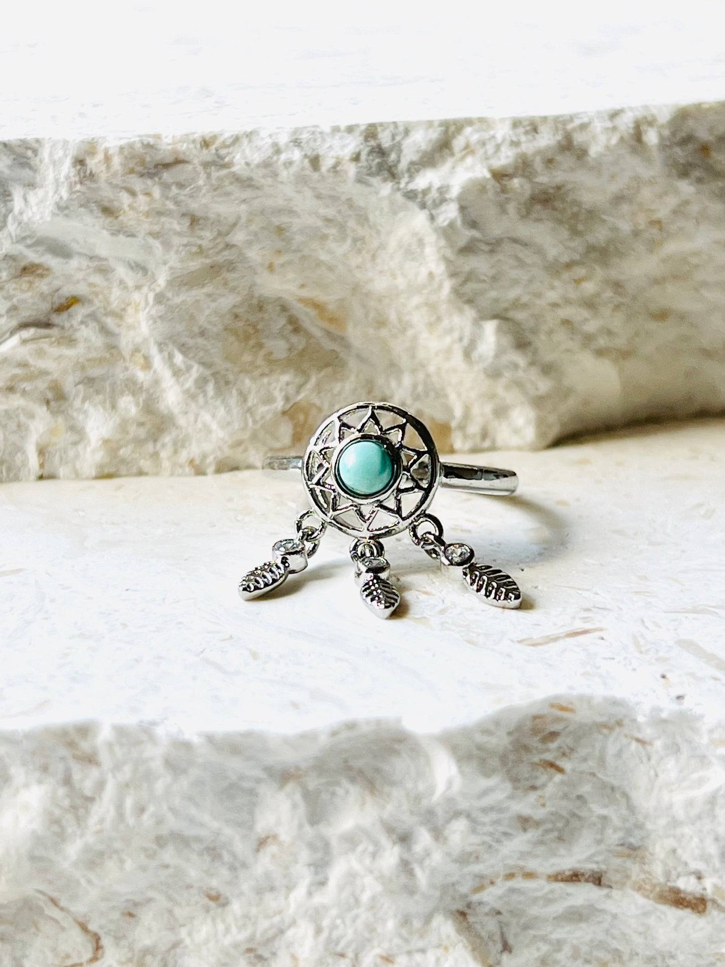 Turquoise Dream Catcher Dainty Ring