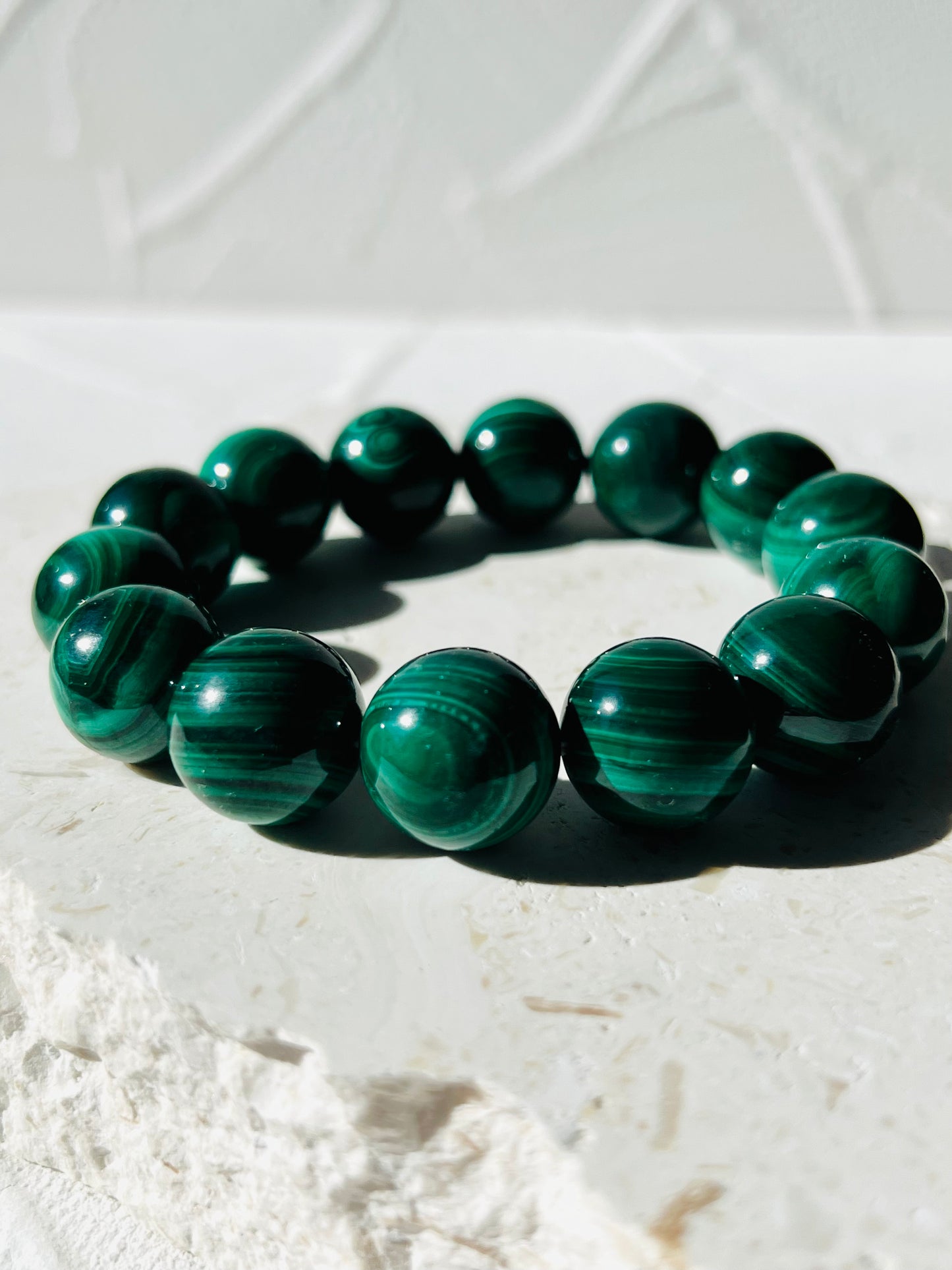 Malachite 16 mm bracelet