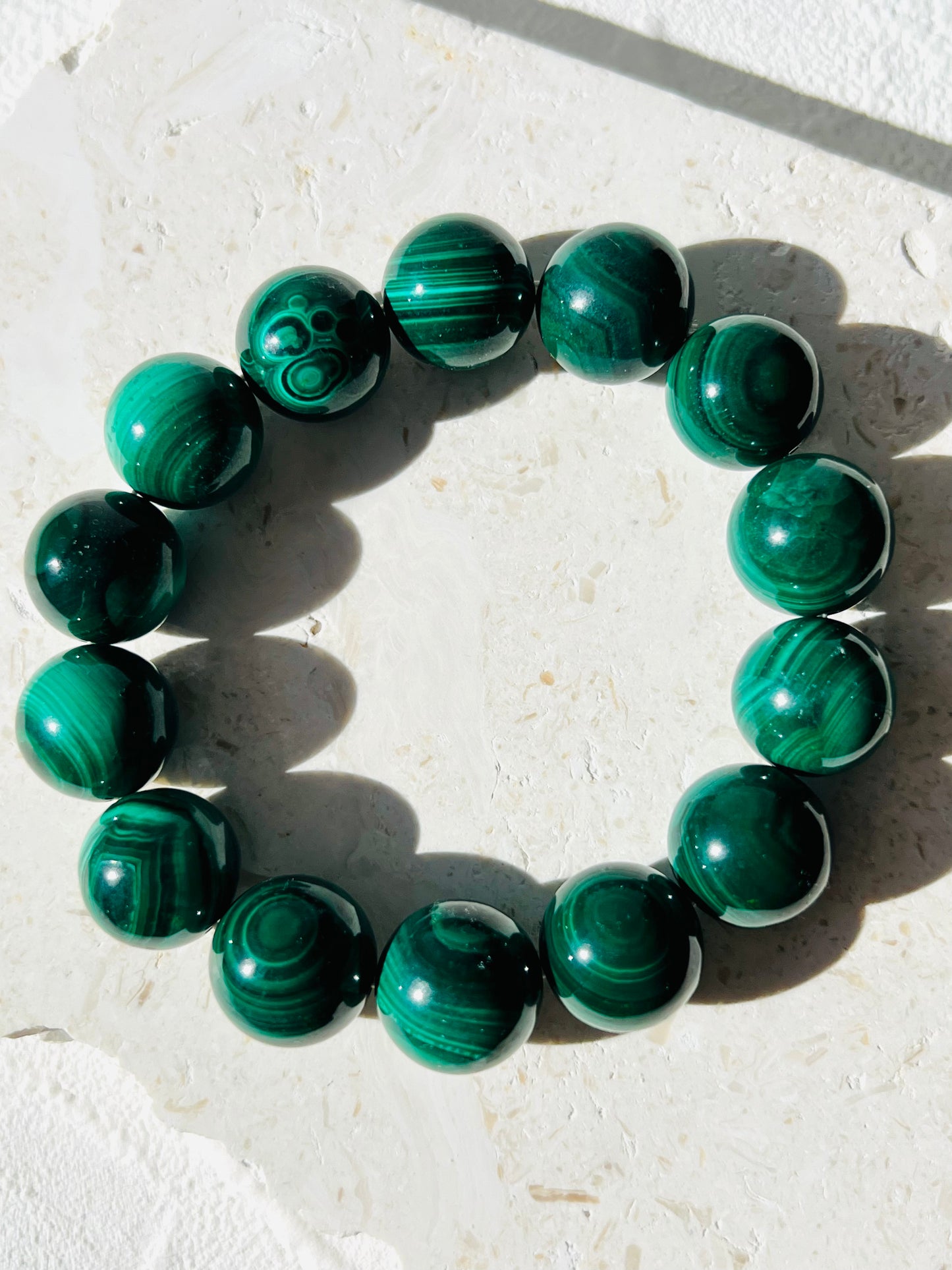 Malachite 16 mm bracelet