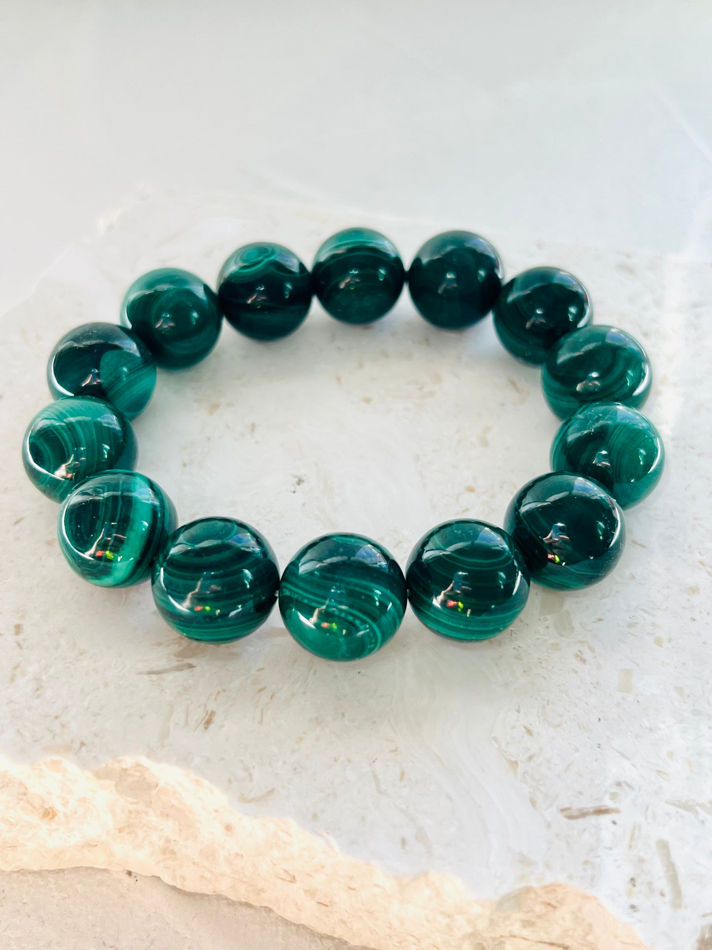 Malachite 16 mm bracelet