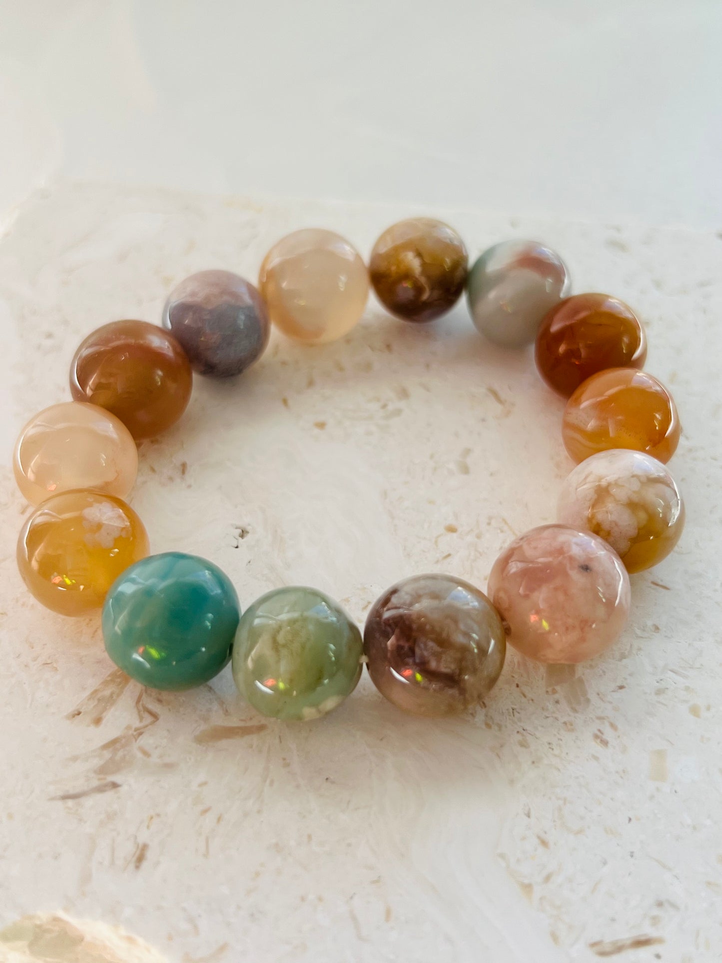 Cherry Blossom flower agate bracelet