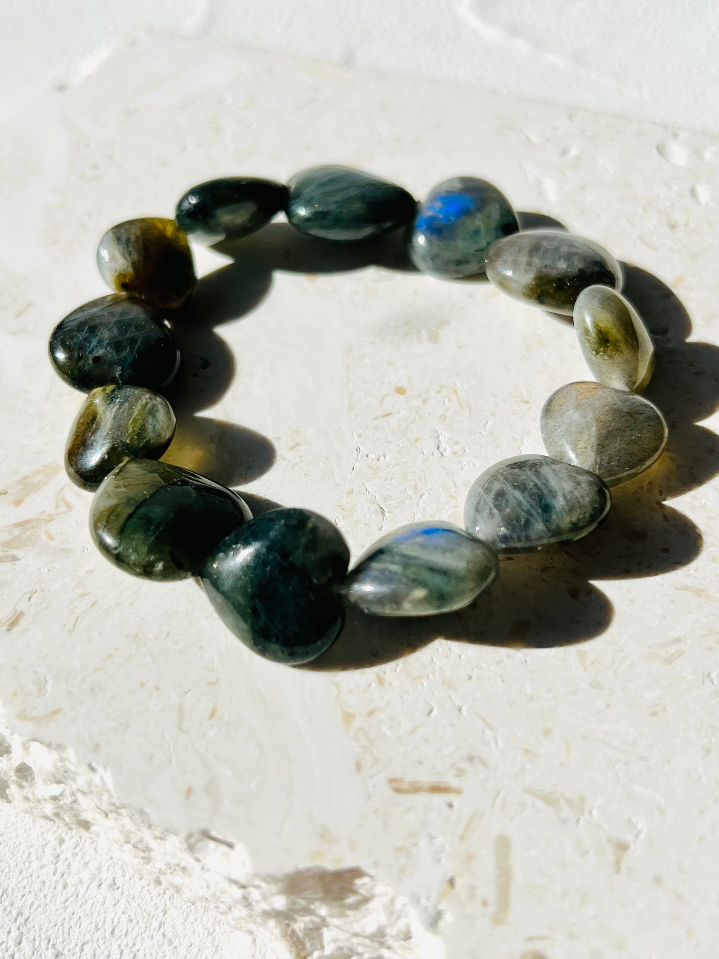 Labradorite heart shaped bracelet
