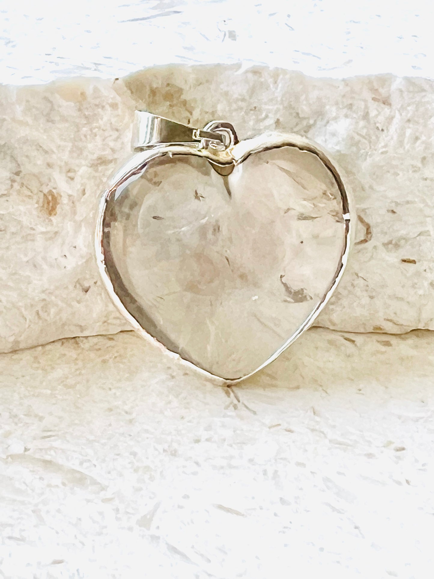 Clear Quartz heart pendant