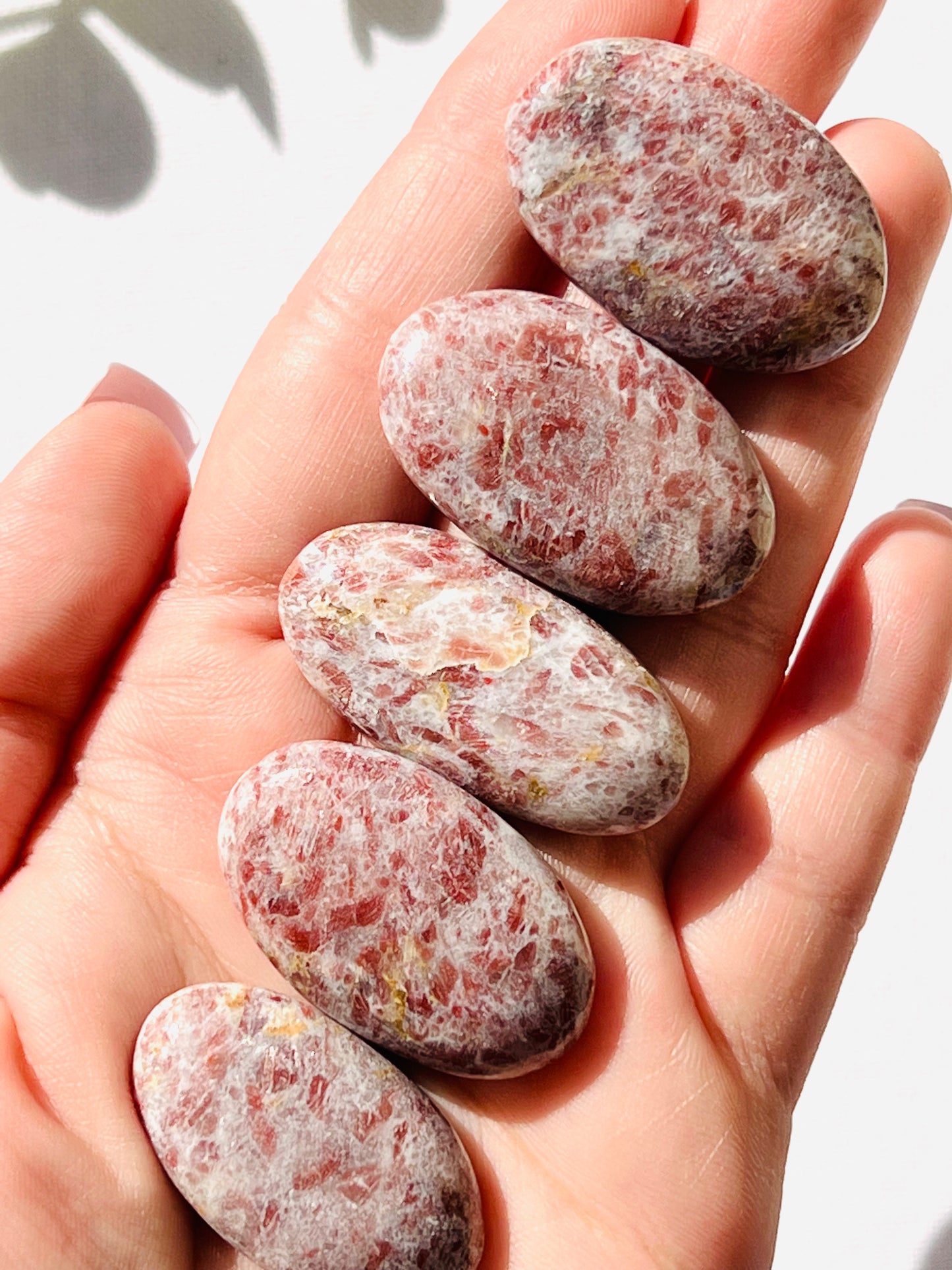 Strawberry Jasper Mini Palmstone - Zoee Crystals