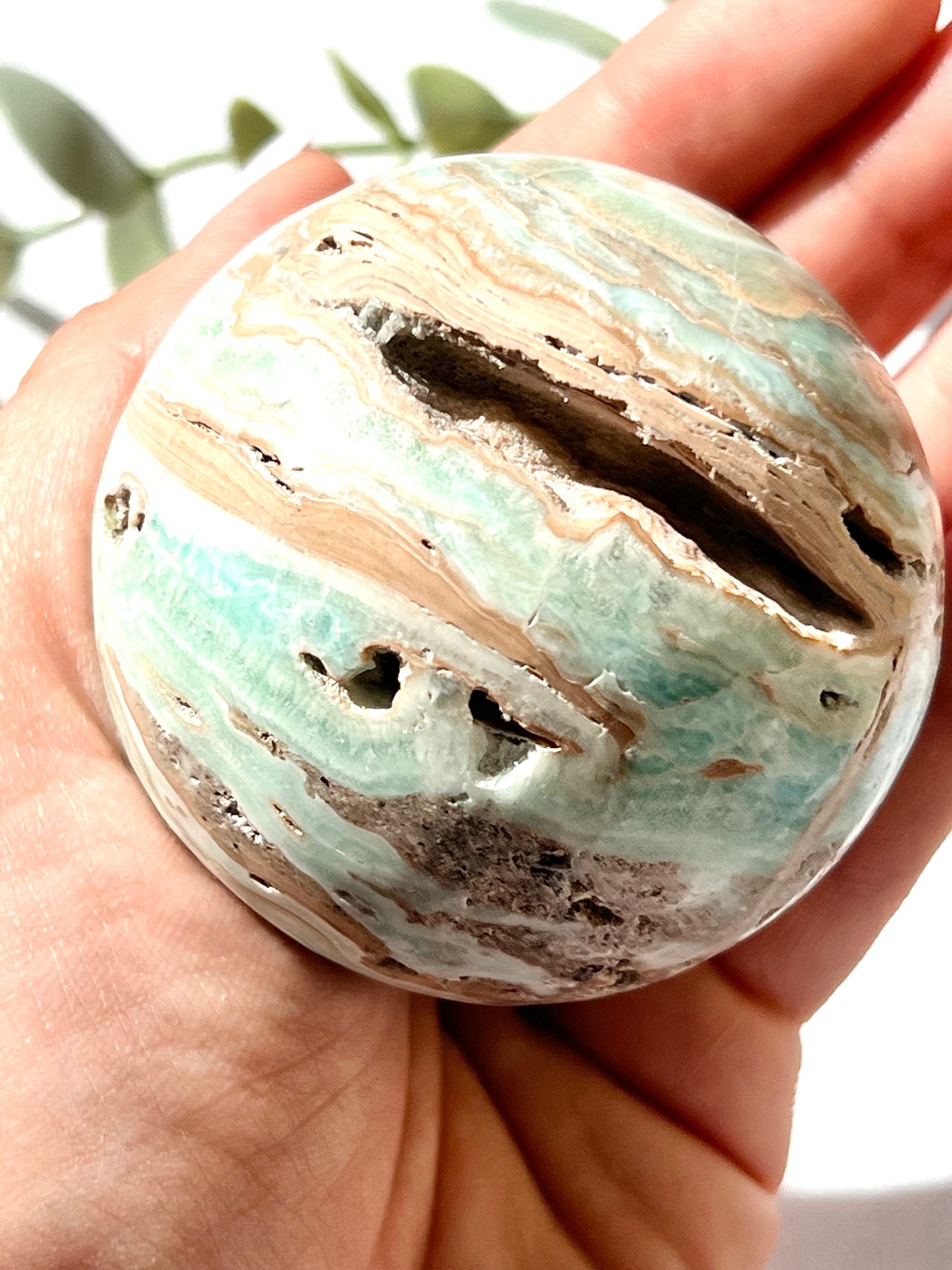 Blue Aragonite Sphere - Zoee Crystals