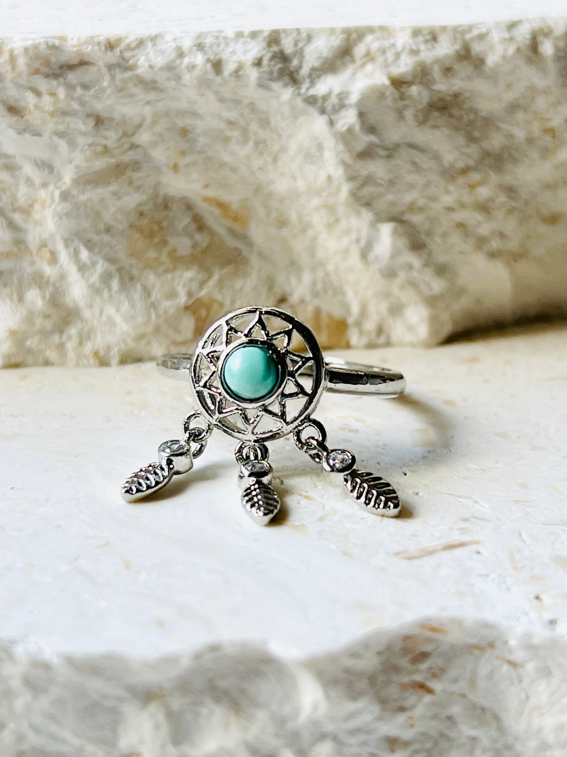 Adjustable Dream Catcher Ring, Gold