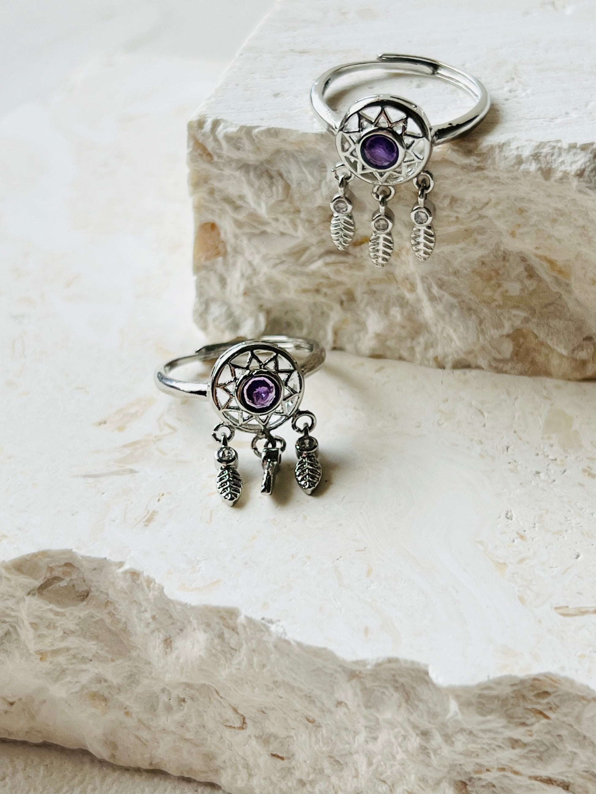 Amethyst dream catcher ring – Zoee Crystals