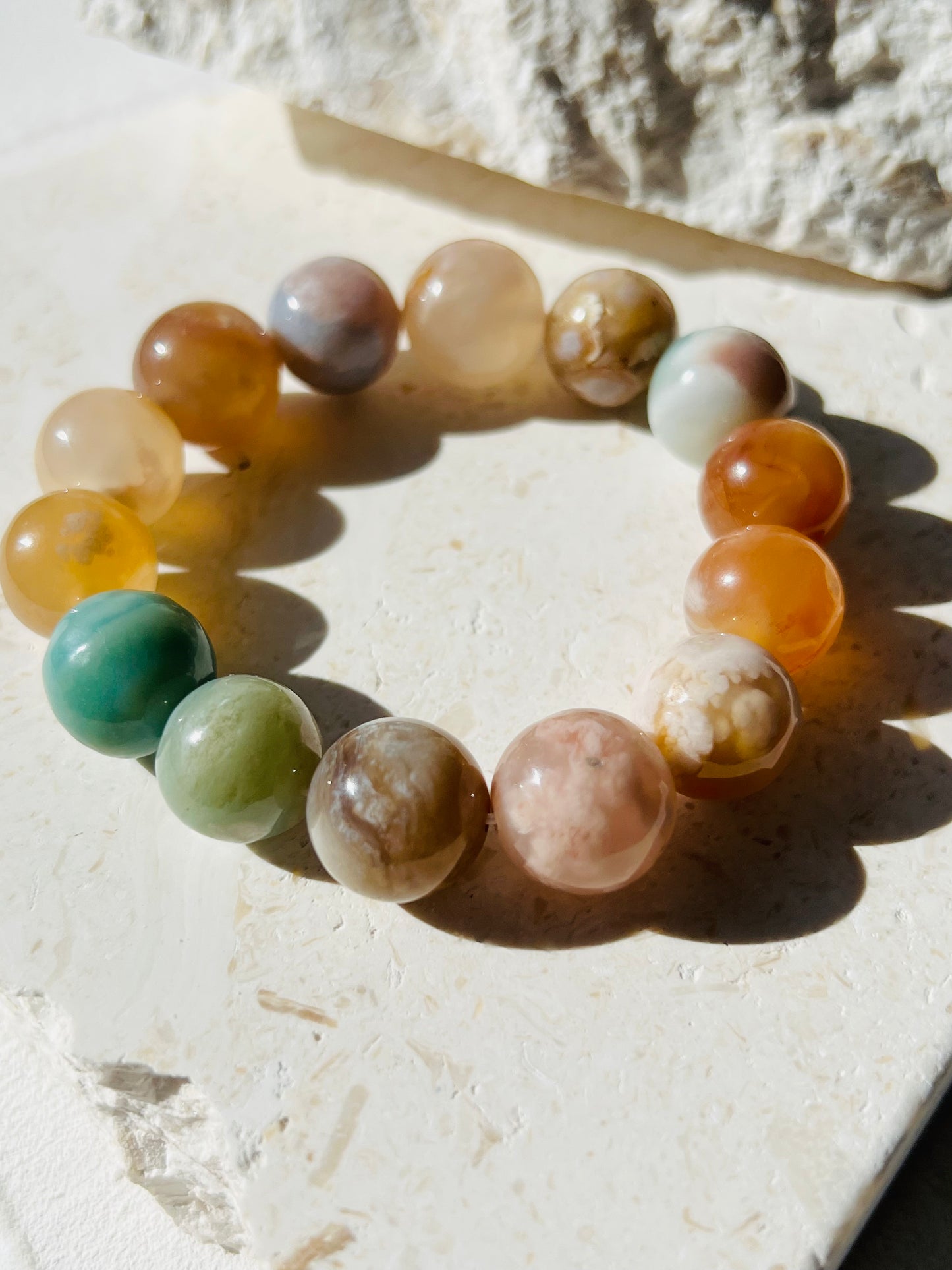 Cherry Blossom flower agate bracelet