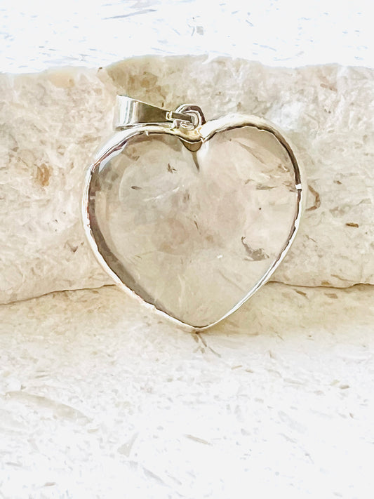 Clear Quartz heart pendant