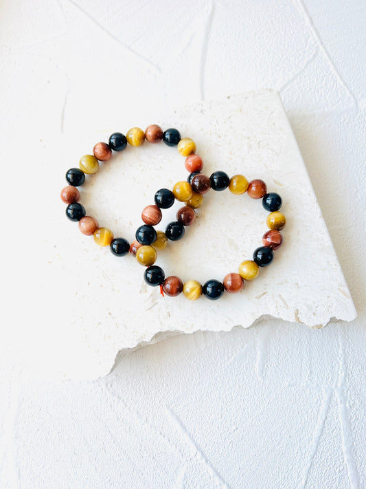 Mixed coloured Tiger's Eye bracelet 10 mm