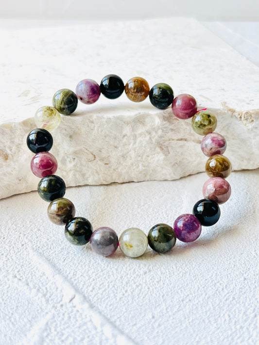 Natural tourmaline high grade bracelet 9 mm