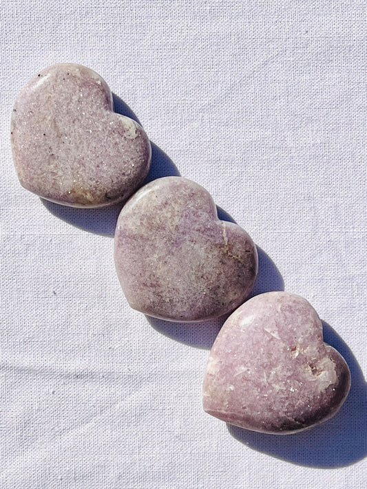 Lepidolite Heart - Zoee Crystals