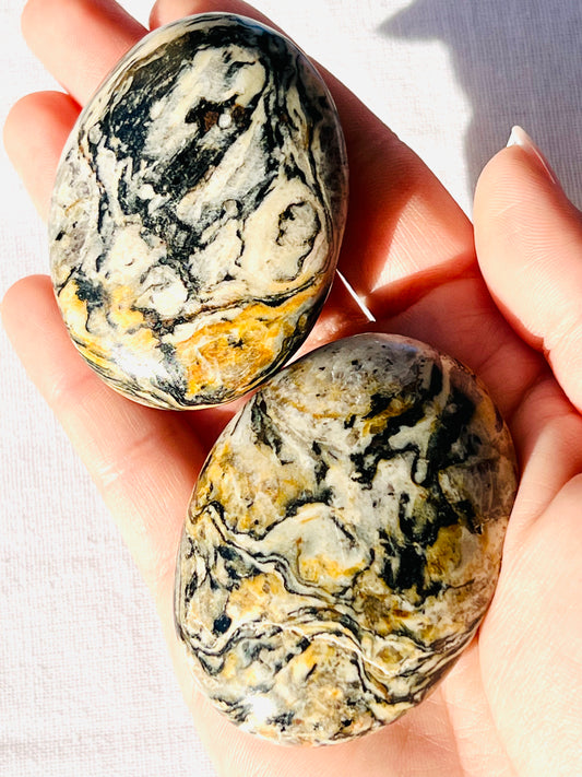 Zebra Jasper Palmstone - Zoee Crystals