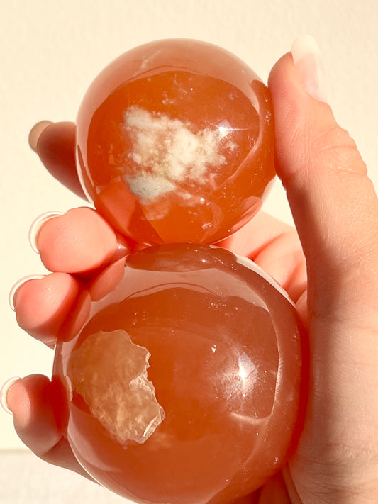 Honey Calcite Sphere - Zoee Crystals