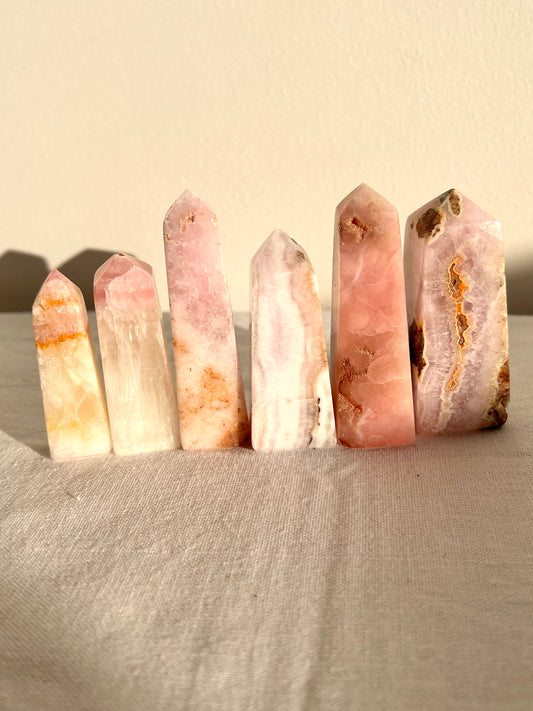 Pink Aragonite Tower - Zoee Crystals