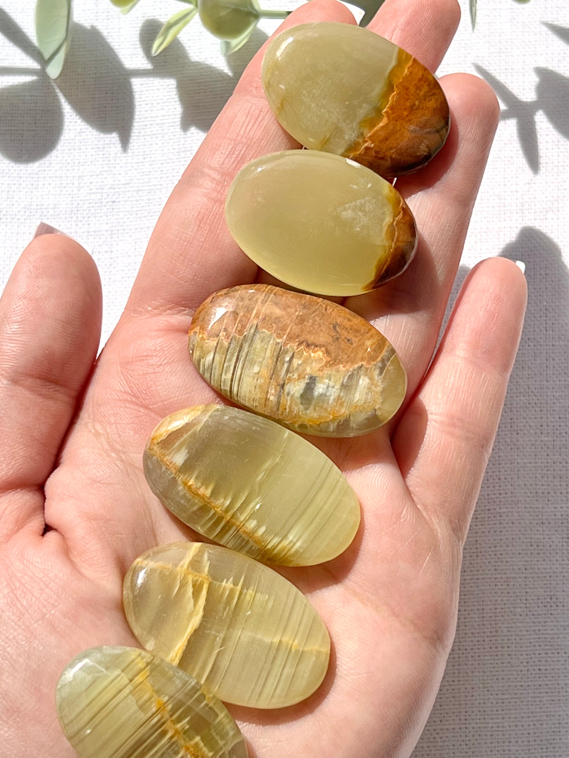 Green Onyx Mini Palmstone - Zoee Crystals