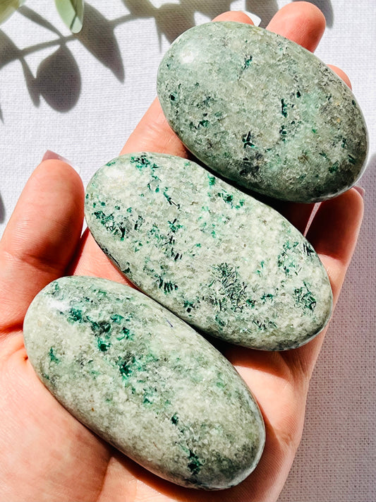 Green Kyanite Palmstone - Zoee Crystals