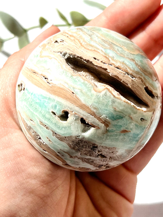 Blue Aragonite Sphere - Zoee Crystals