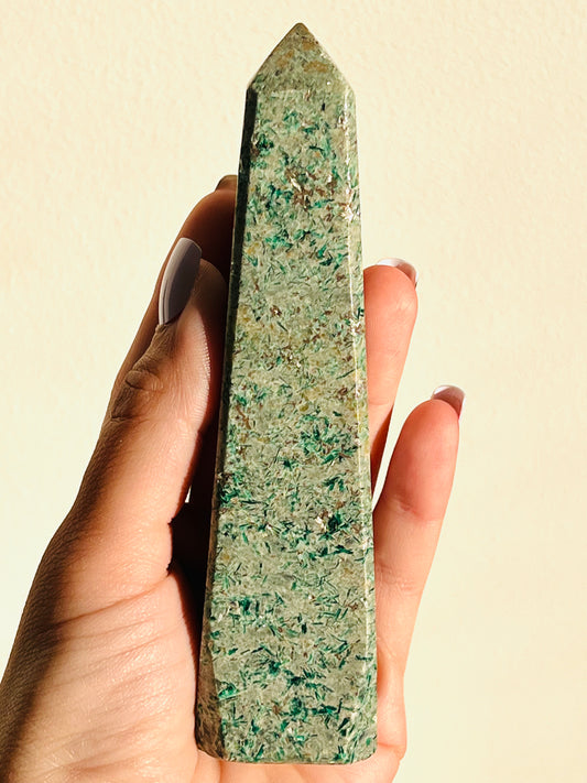 Green Kyanite Tower - Zoee Crystals
